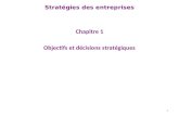 Stratégies des entreprises Chapitre 1 Objectifs et décisions stratégiques 1.