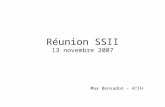 Réunion SSII 13 novembre 2007 Max Bensadon - ATIH.