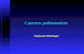Cancers pulmonaires Stéphanie Kleinlogel. Cas clinique M. B., 57 ans, consulte en pathologie professionnelle pour recherche dune étiologie professionnelle.