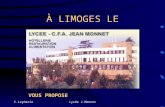 C.LeymarieLycée J.Monnet À LIMOGES LE VOUS PROPOSE.