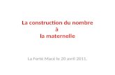 La construction du nombre à la maternelle La Ferté Macé le 20 avril 2011.