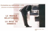 LE MODÈLE RELATIONNEL - LA BASE DE DONNÉES Formation au référentiel 1 STG (Sciences et technologie de la gestion) Stéphane Le Gars - Mars 2004.