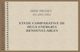 MINI PROJET ISI 2001-2002 ETUDE COMPARATIVE DE DEUX ENERGIES RENOUVELABLES.