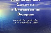 A ssociation G olf C orporatif d E ntreprises de B ourgogne Assemblée générale le 4 décembre 2004.