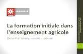 La formation initiale dans lenseignement agricole De la 4 e à lenseignement supérieur La formation initiale dans lenseignement agricole Onisep Grenoble,
