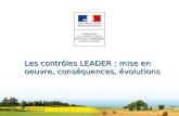 26/09/20121 Les contrôles LEADER : mise en oeuvre, conséquences, évolutions.