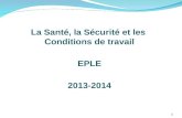 1 La Santé, la Sécurité et les Conditions de travail EPLE 2013-2014.