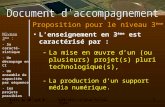Paris le 30 sept 08Séminaire national Technologie1 Proposition pour le niveau 3 ème Lenseignement en 3 ème est caractérisé par : -La mise en œuvre dun.