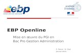 EBP Openline Mise en œuvre du PGI en Bac Pro Gestion Administration P. Perrot - N. Clad Janvier 2013.