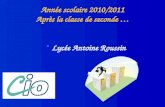 Lycée Antoine Roussin Année scolaire 2010/2011 Après la classe de seconde …