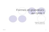 04/03/20141 Formes et grandeurs au cycle 1 Martine LANGLET CPC Roubaix-Est.