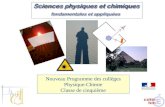 Nouveau Programme des collèges Physique-Chimie Classe de cinquième.