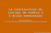 La construction du concept de nombre à lécole maternelle Valérie Plyer, Groupe départemental mathématiques Document disponible sur .