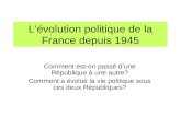 Lévolution politique de la France depuis 1945 Comment est-on passé dune République à une autre? Comment a évolué la vie politique sous ces deux Républiques?