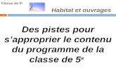 Habitat et ouvrages 1 Classe de 5 e Des pistes pour sapproprier le contenu du programme de la classe de 5 e.