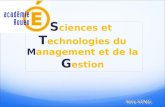 S ciences et T echnologies du Management et de la G estion Série STMG.