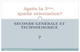 Collège Jacques-Emile Blanche / EP/15/11/2011 SECONDE GÉNÉRALE ET TECHNOLOGIQUE ? Après la 3 ème, quelle orientation?