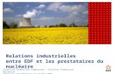 Direction Production Ingénierie – Division Production Nucléaire Séminaire des Médecins du 12 Mai 2006 Relations industrielles entre EDF et les prestataires.