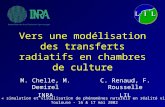 Vers une modélisation des transferts radiatifs en chambres de culture M. Chelle, M. Demirel INRA C. Renaud, F. Rousselle LIL Journées « simulation et visualisation.