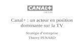 Canal+ : un acteur en position dominante sur la TV Stratégie dentreprise Thierry PENARD.