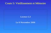 Cours 5: Vieillissement et Mémoire Licence L3 Le 8 Novembre 2006.