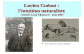 Lucien Cuénot : l'intuition naturaliste Annette Lexa-Chomard - Juin 2007 L.Cuénot en 1921 à Nancy.