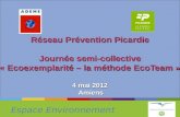 Espace Environnement Réseau Prévention Picardie Journée semi-collective « Ecoexemplarité – la méthode EcoTeam » 4 mai 2012 Amiens.
