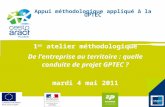 Appui méthodologique appliqué à la GPTEC 1 er atelier méthodologique De lentreprise au territoire : quelle conduite de projet GPTEC ? mardi 4 mai 2011.