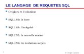 Georges Gardarin 1 LE LANGAGE DE REQUETES SQL l Origines et Evolutions l SQL1 86: la base l SQL1 89: l'intégrité l SQL2 92: la nouvelle norme l SQL3 98: