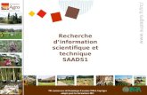 Présenté par Christiane Roure 21/9/2011  Recherche dinformation scientifique et technique SAADS1 TD controverse de Dominique Fournier.