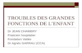 TROUBLES DES GRANDES FONCTIONS DE LENFANT Dr JEAN CHAMBRY Praticien hospitalier Fondation Vallée Dr Agnès GARRAU (CCA)