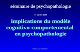 Séminaire de psychopathologie 14 janvier 2010 implications du modèle cognitivo-comportemental en psychopathologie Marie Bronnec (et Valérie Sabran)