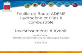 Feuille de Route ADEME Hydrogène et Piles à combustible Investissements dAvenir Luc BODINEAU ADEME / Service Recherche et Technologies Avancées 8 avril.