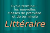 Cycle terminal : les nouvelles classes de première et de terminale Littéraire.