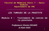 Faculté de Médecine Paris 7 - Denis Diderot Département de FMC LES TUMEURS DE LA PROSTATE Module 4 : Traitement du cancer de la prostate Professeurs Vincent.