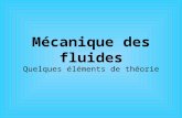 Mécanique des fluides Quelques éléments de théorie.