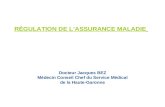 RÉGULATION DE LASSURANCE MALADIE Docteur Jacques BEZ Médecin Conseil Chef du Service Médical de la Haute-Garonne.
