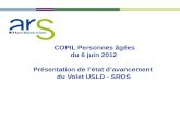 COPIL Personnes âgées du 6 juin 2012 Présentation de létat davancement du Volet USLD - SROS.