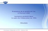Commission délaboration du PPA - 14 février 2012 Titre de la présentation Evaluation de la qualité de lair à lhorizon 2020 Scénarios produits dans le cadre.