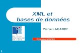 1 XML et bases de données Formation SANDRE Pierre LAGARDE.