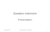 Jc/md/lp-01/05Gestion mémoire : présentation1 Gestion mémoire Présentation.