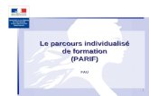 1 1 Le parcours individualisé de formation (PARIF)FAU.