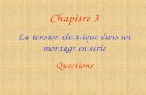 1 Chapitre 3 La tension électrique dans un montage en série Questions.