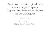 Traitement chirurgical des cancers gastriques Types dexérèses et règles carcinologiques DESC 30 mai 2013 François Paye Hôpital Saint Antoine, Paris.