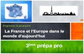 Programme de géographie La France et l'Europe dans le monde d'aujourd'hui.