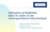 Compte-rendu dexpérience Fabienne Heux Colloque Cyber-Langues 2012 Utilisation dEDMODO dans le cadre dune correspondance électronique.