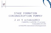 STAGE FORMATION CIRCONSCRIPTION POMPEY 2 et 9 octobre2013 P.MARTIN, C.LAPEYRE, CT Lorraine, P.NOUVIAN CPC EPS G.PHILIPPE intervenant Développement.