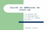 Succès et déboires de start-up Le monde de lentreprise : un jeu à somme nulle ? Jérôme Lecat.