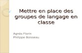 Mettre en place des groupes de langage en classe Agnès Florin Philippe Boisseau.