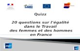 Quizz 20 questions sur légalité dans le Travail des femmes et des hommes en France.